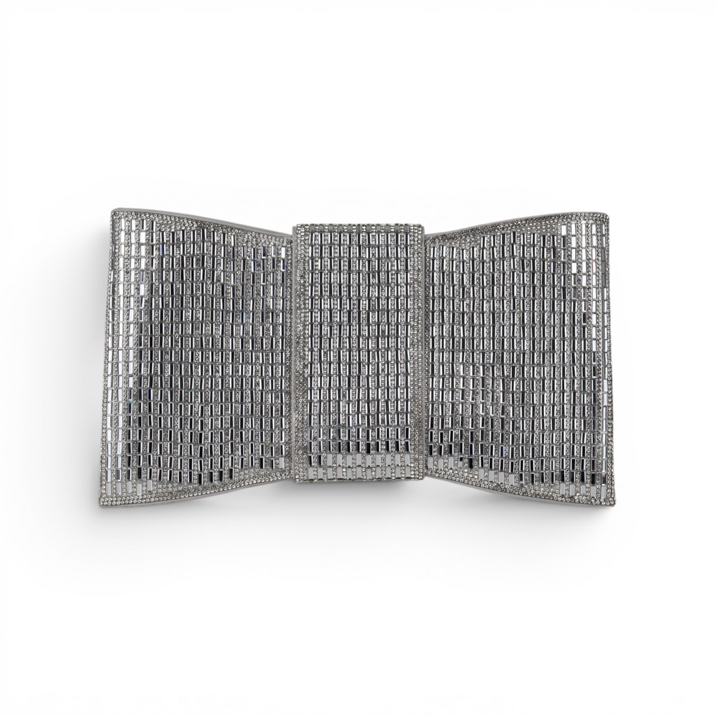Bolsa Carteira Envelope Strass Prata