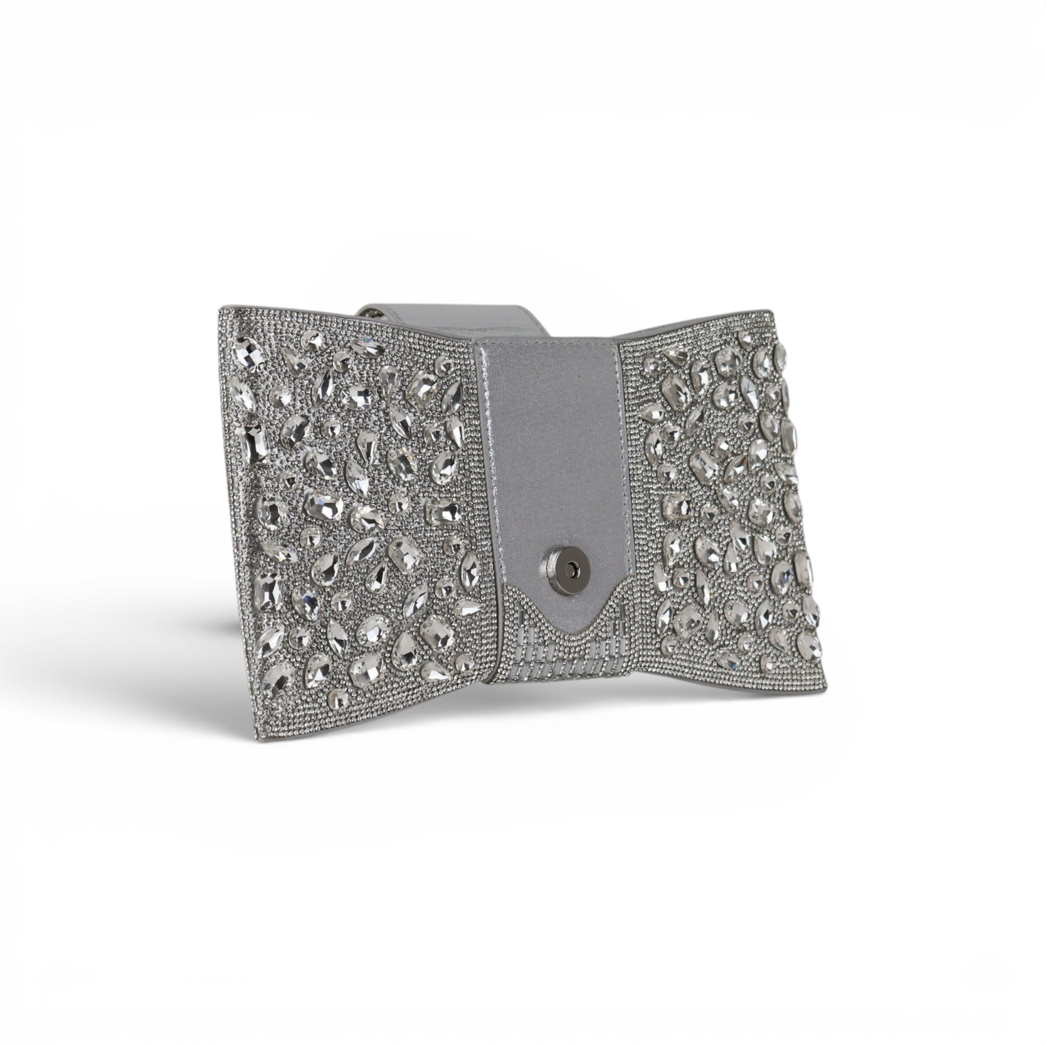 Bolsa Carteira Envelope Strass Prata