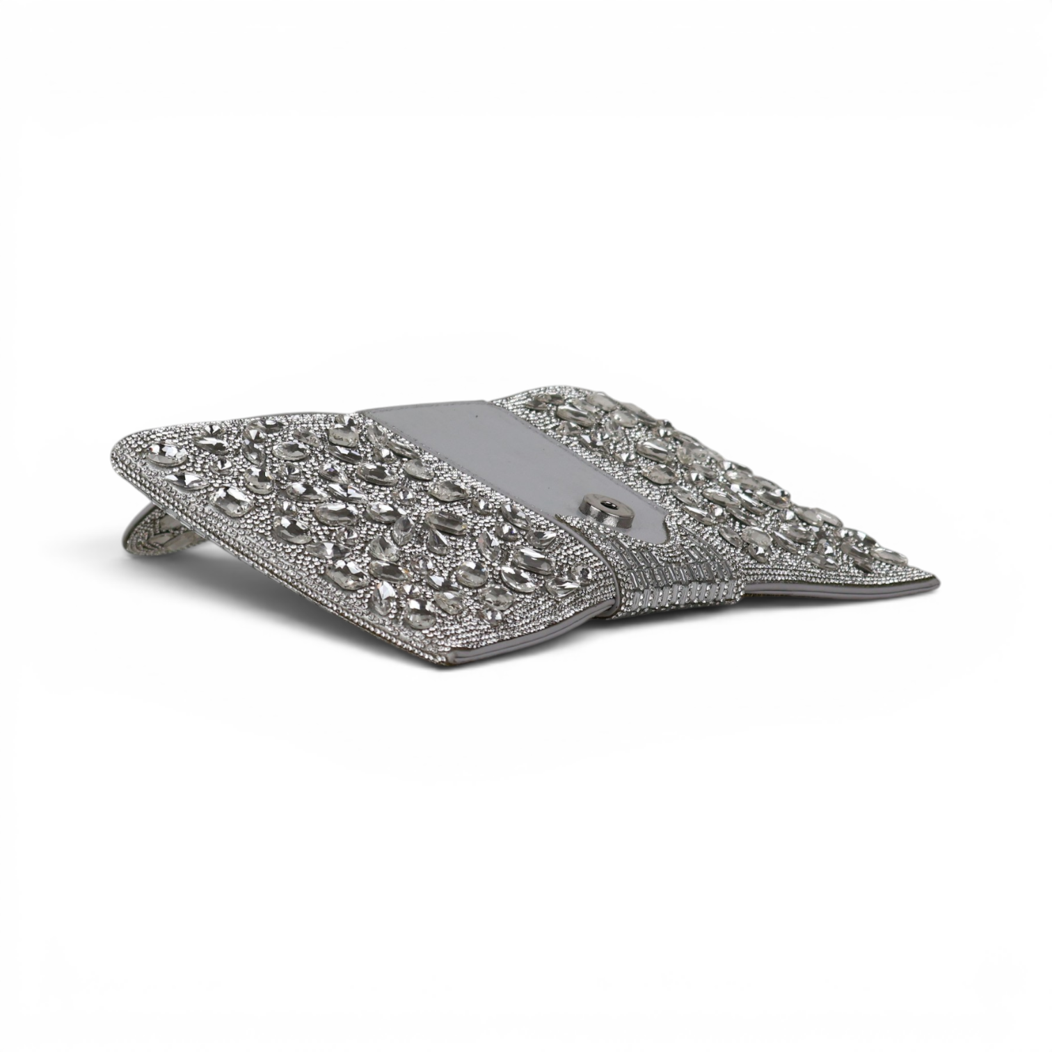 Bolsa Carteira Envelope Strass Prata