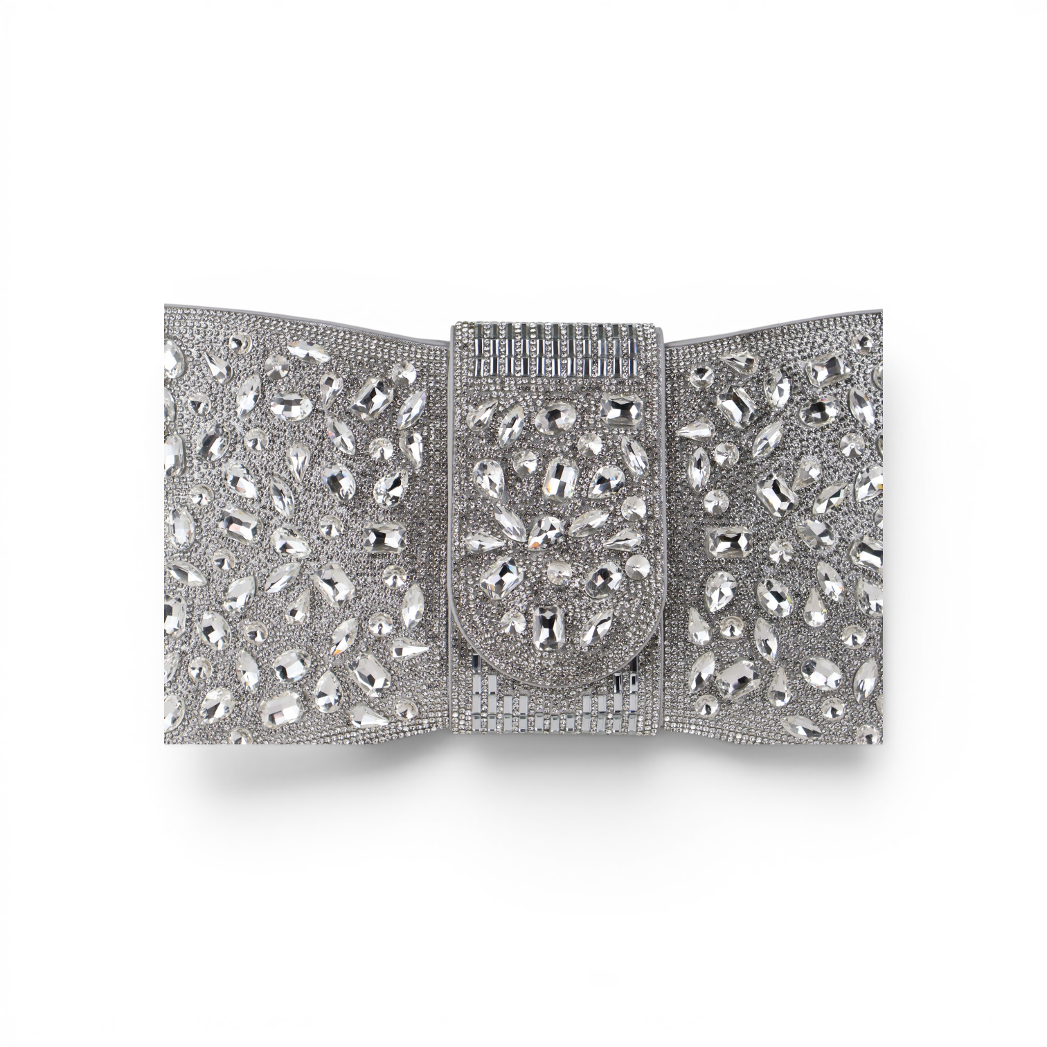 Bolsa Carteira Envelope Strass Prata