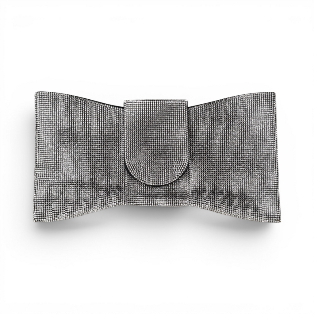 Bolsa Carteira Envelope Strass Prata