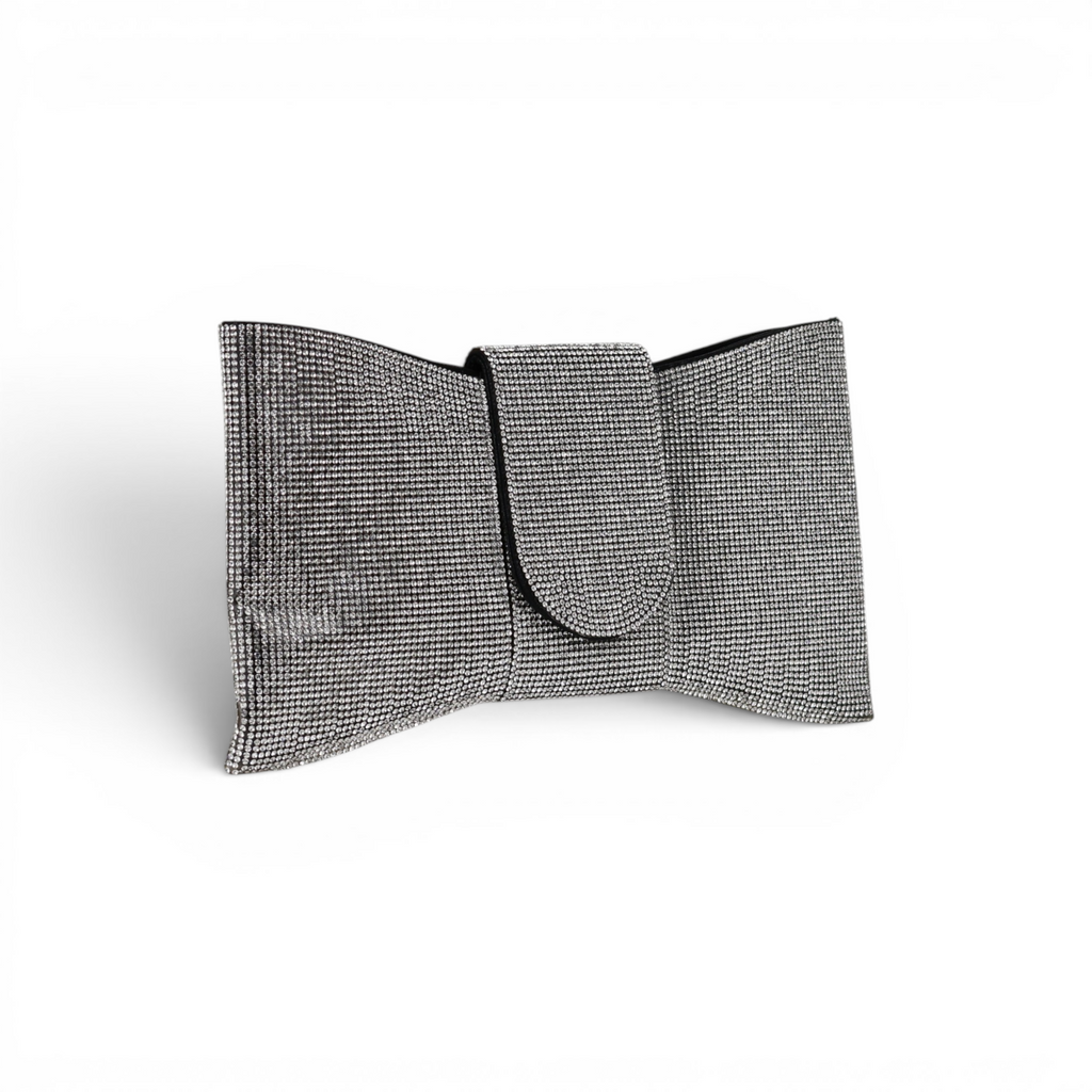 Bolsa Carteira Envelope Strass Prata