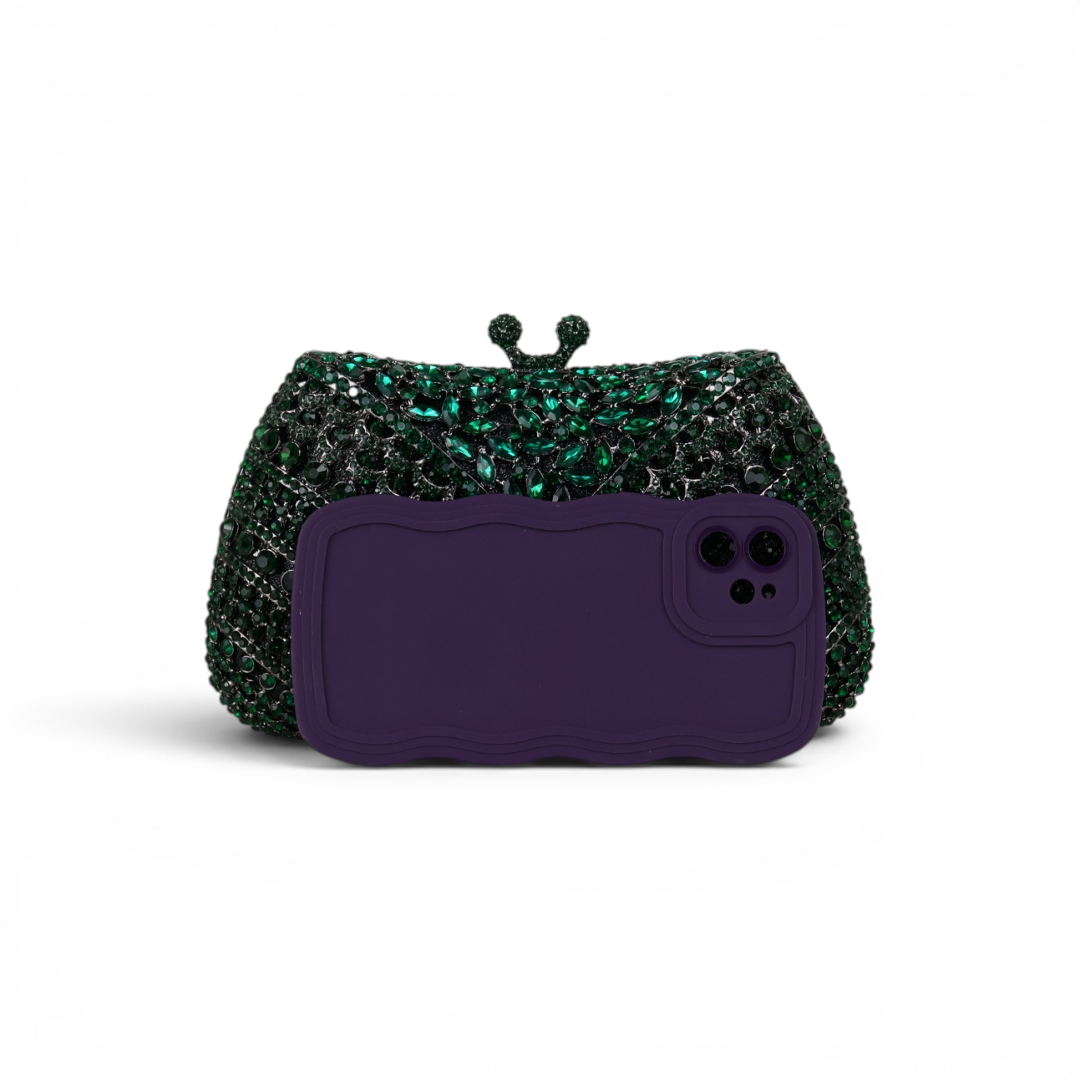 Bolsa Festa Clutch Pedraria Strass Verde
