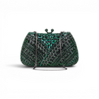Bolsa Festa Clutch Pedraria Strass Verde