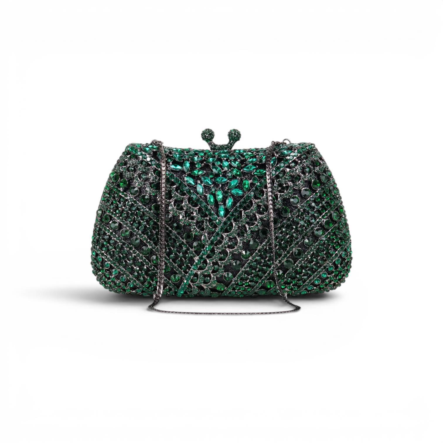 Bolsa Festa Clutch Pedraria Strass Verde