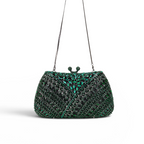 Bolsa Festa Clutch Pedraria Strass Verde