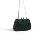 Bolsa Festa Clutch Pedraria Strass Verde