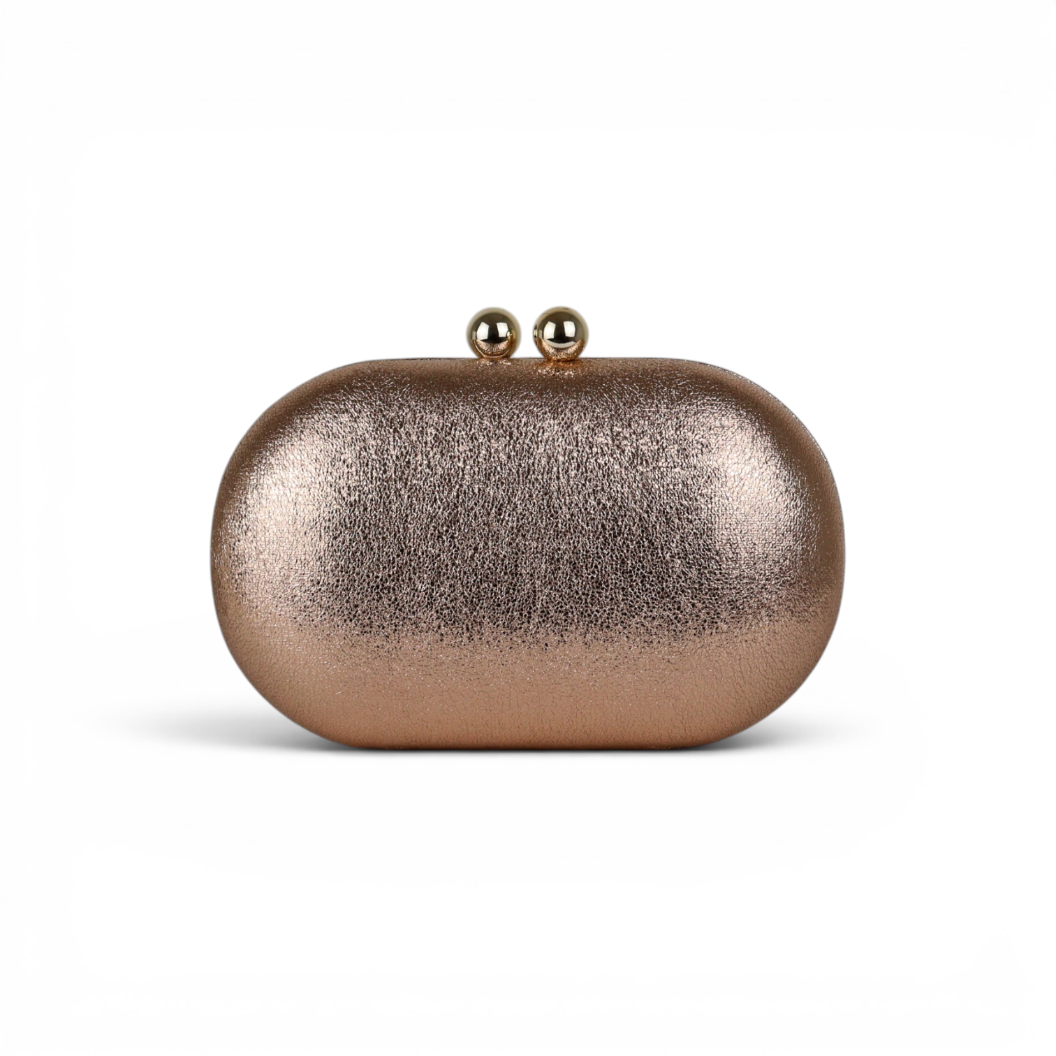 Bolsa Festa Clutch Oval Metalizada Rosê