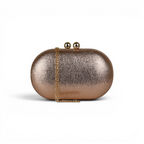 Bolsa Festa Clutch Oval Metalizada Rosê
