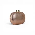 Bolsa Festa Clutch Oval Metalizada Rosê