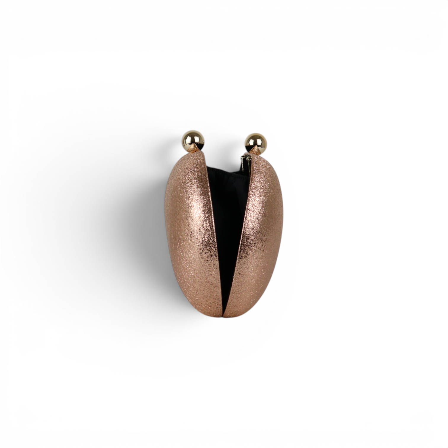 Bolsa Festa Clutch Oval Metalizada Rosê