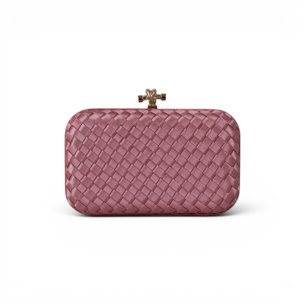 Clutch Tressê Cetim Inspired Média Rosa Claro
