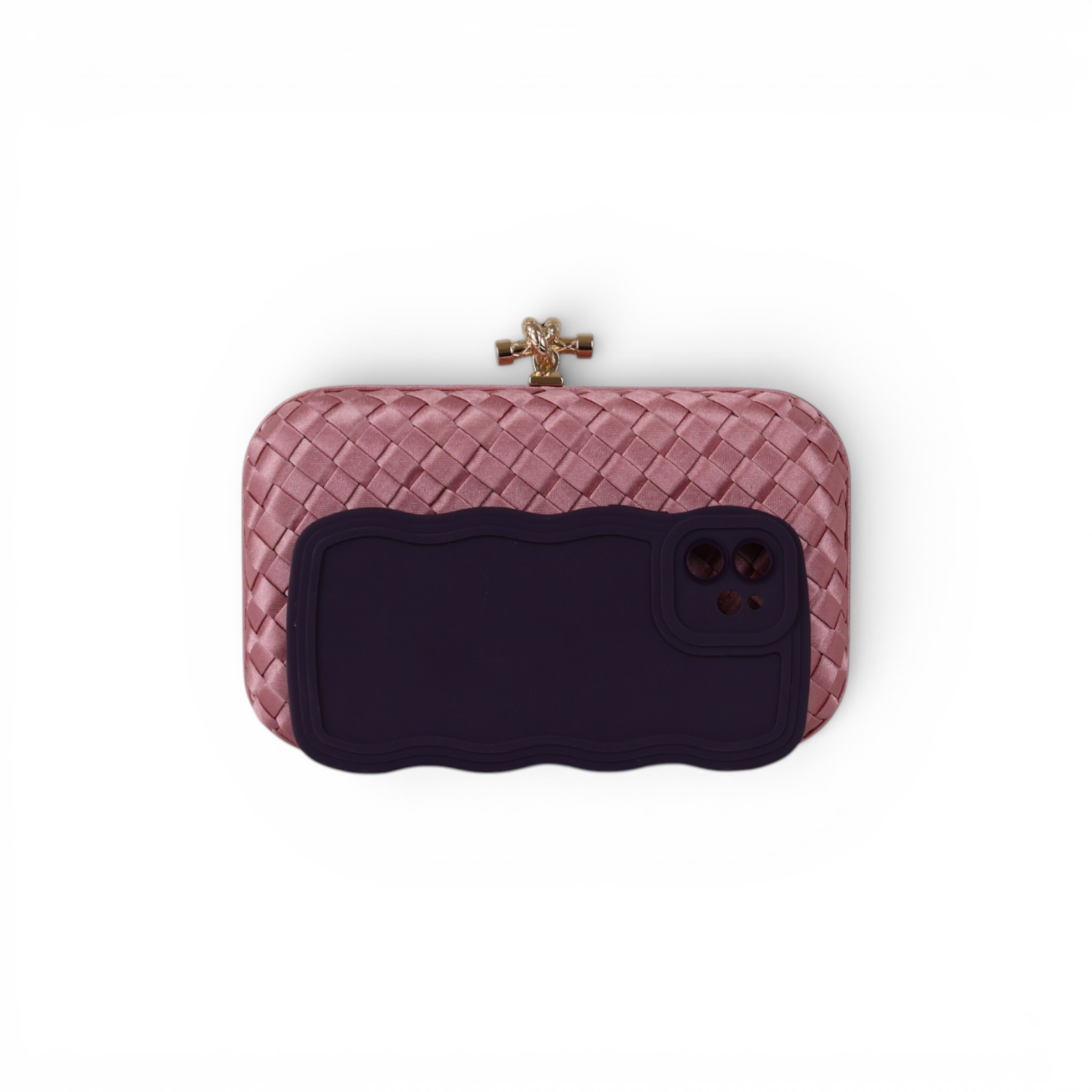Clutch Tressê Cetim Inspired Média Rosa Claro