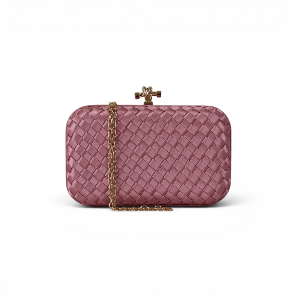 Clutch Tressê Cetim Inspired Média Rosa Claro
