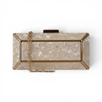 Bolsa de Festa Clutch Acrílico Bege