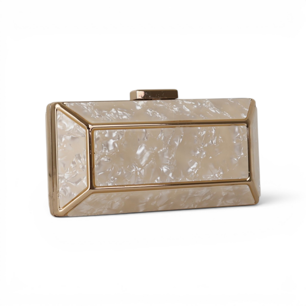 Bolsa de Festa Clutch Acrílico Bege
