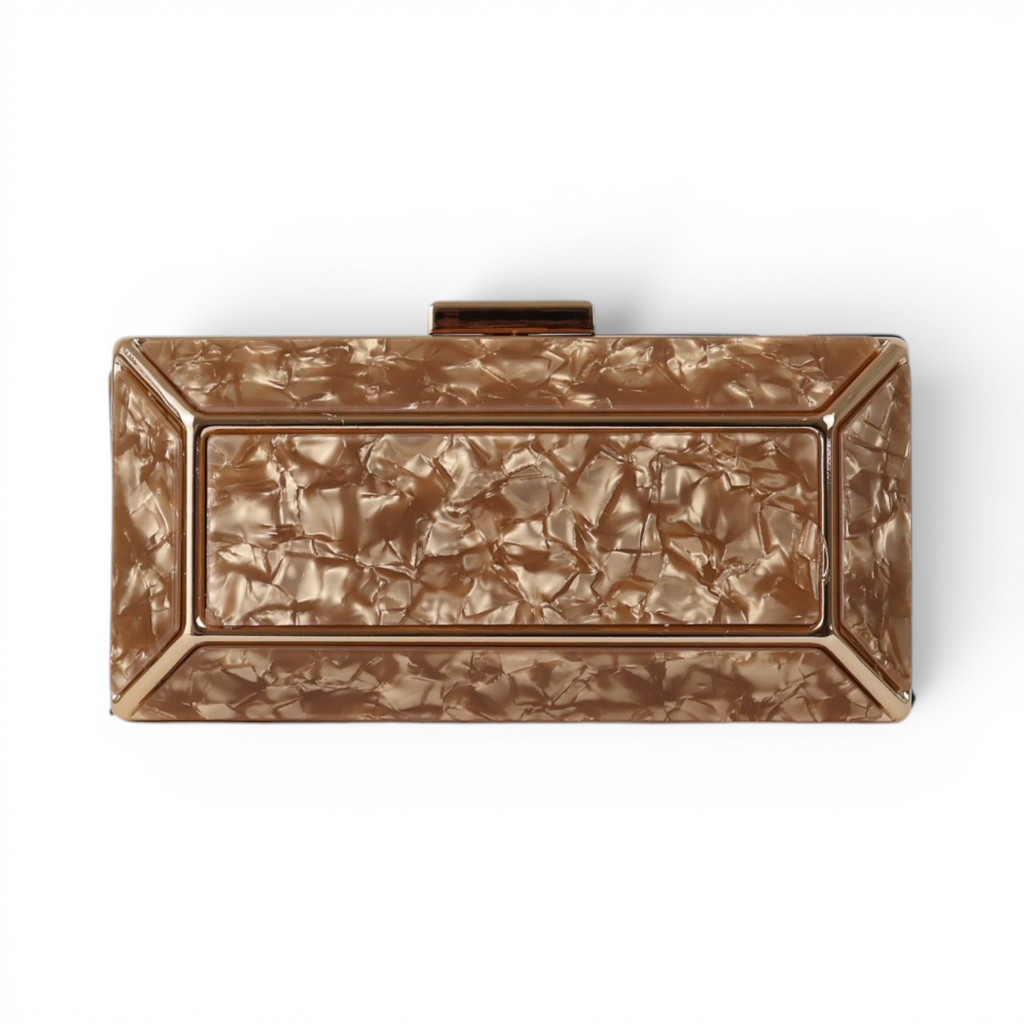 Bolsa de Festa Clutch Acrílico Marrom