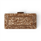 Bolsa de Festa Clutch Acrílico Marrom