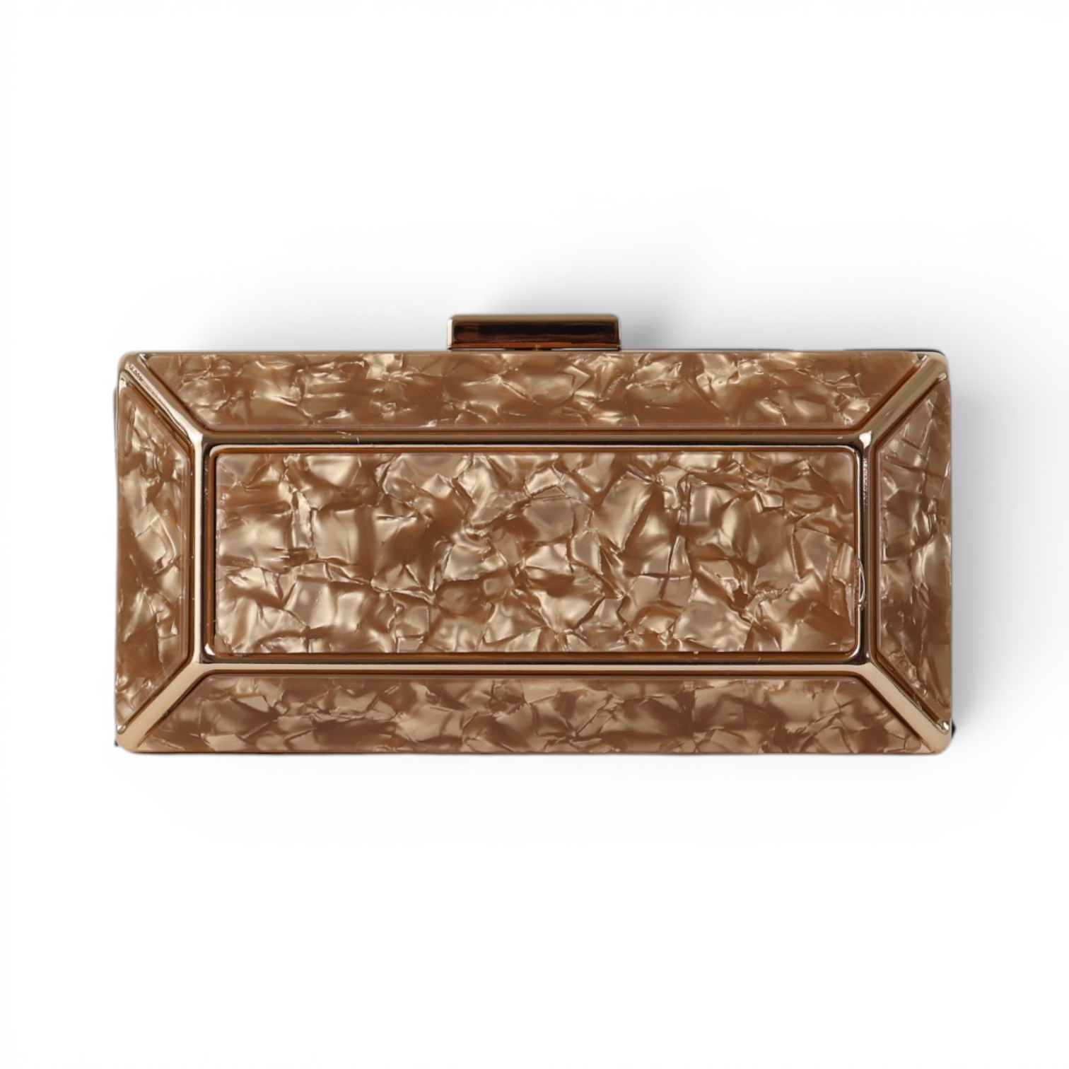 Bolsa de Festa Clutch Acrílico Marrom
