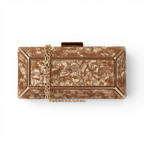 Bolsa de Festa Clutch Acrílico Marrom