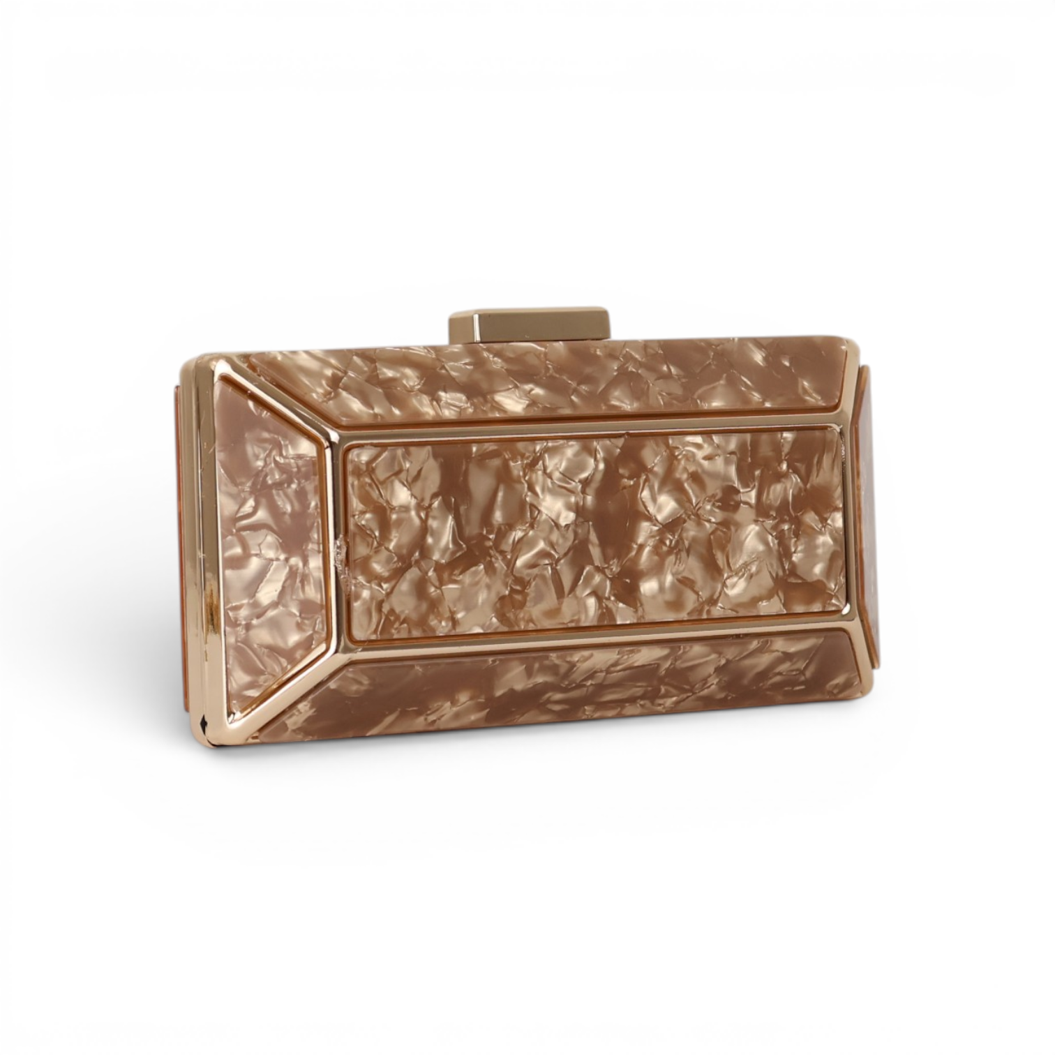 Bolsa de Festa Clutch Acrílico Marrom