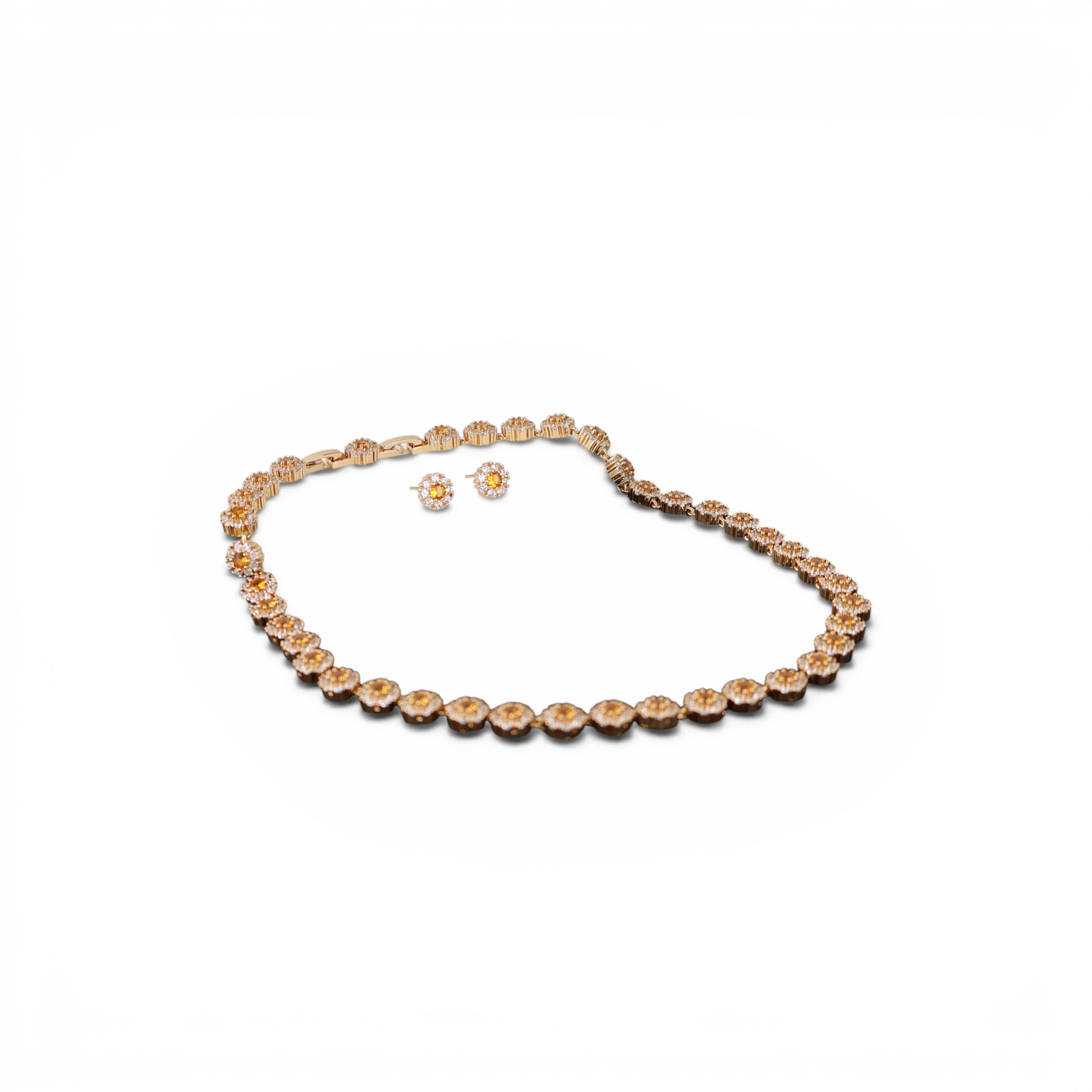 Kit Colar e Brinco Dourado Escuro