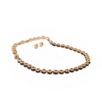 Kit Colar e Brinco Dourado Escuro