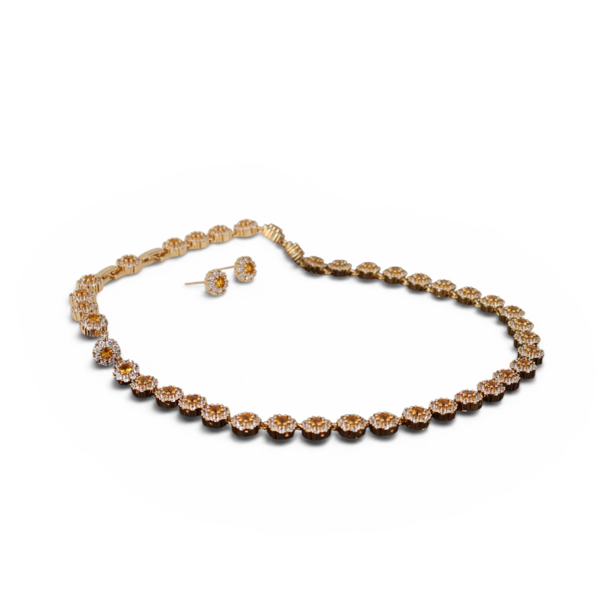 Kit Colar e Brinco Dourado Escuro