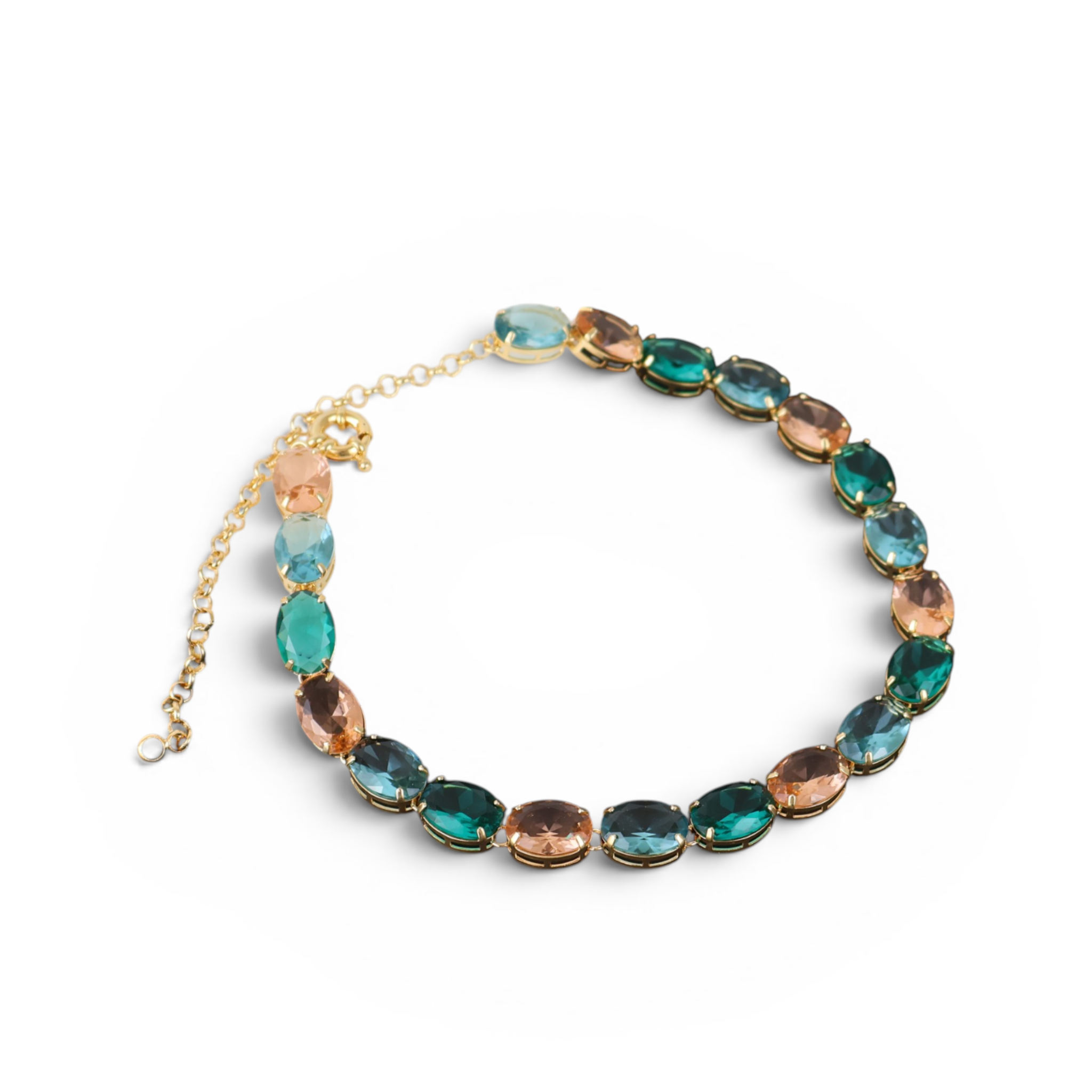 Colar Dourado - Verde e Champagne