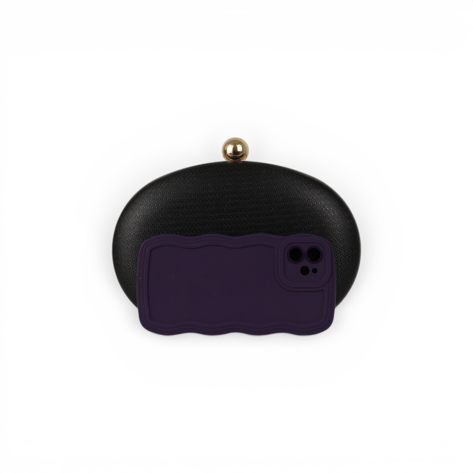 Bolsa Clutch Festa Oval Preta