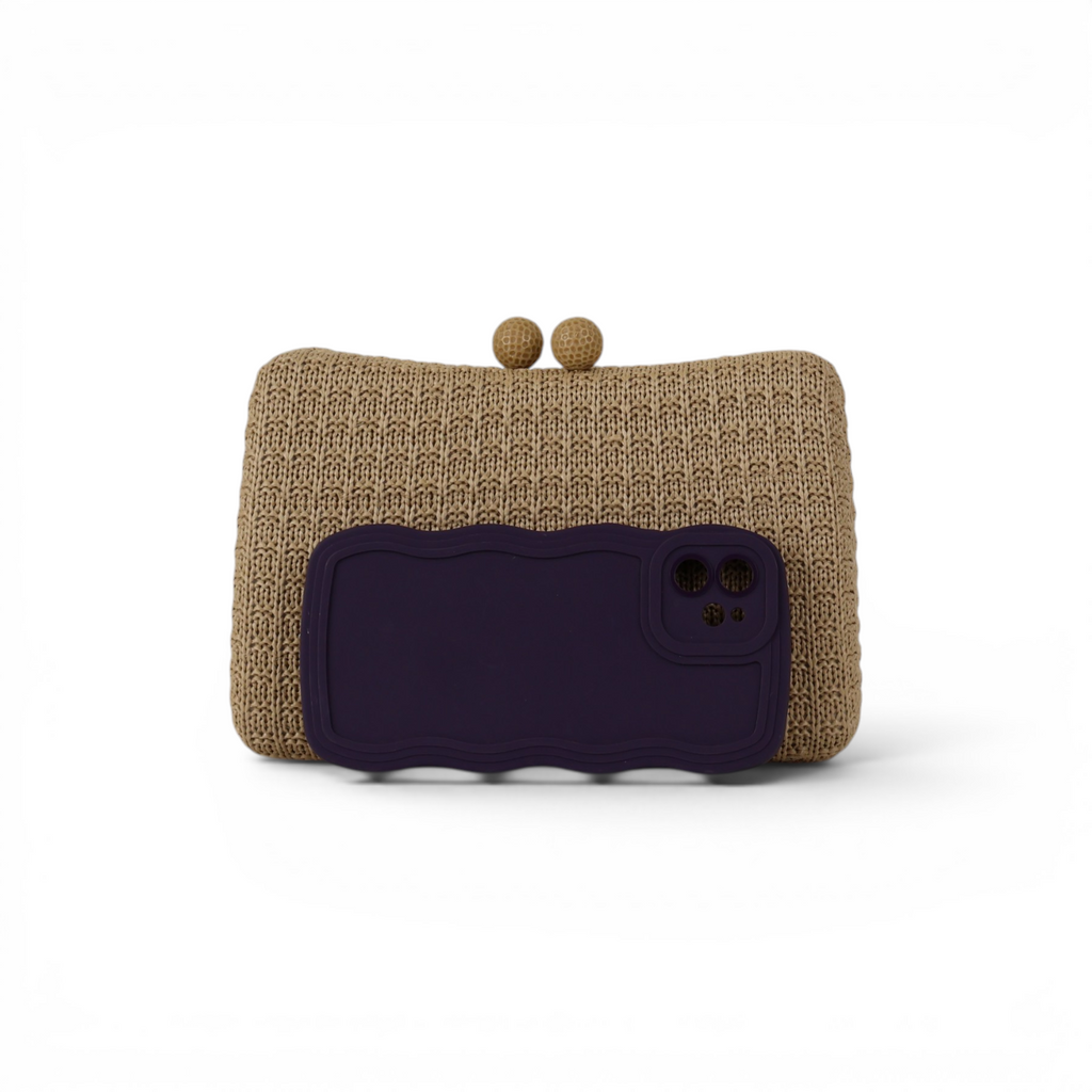 Bolsa de Festa Clutch Palha Bege