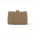 Bolsa de Festa Clutch Palha Bege