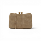 Bolsa de Festa Clutch Palha Bege