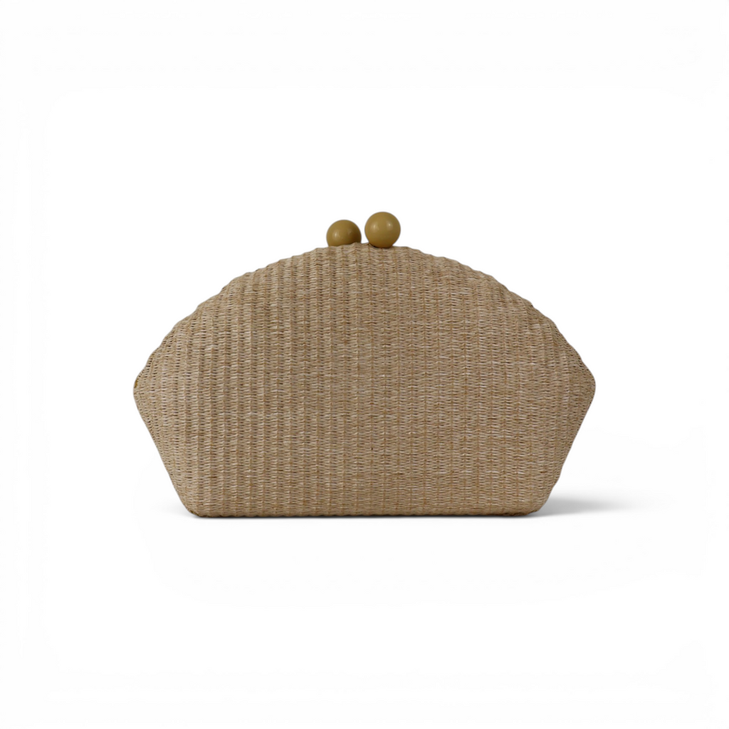 Bolsa de Festa Clutch Palha Bege