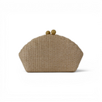 Bolsa de Festa Clutch Palha Bege