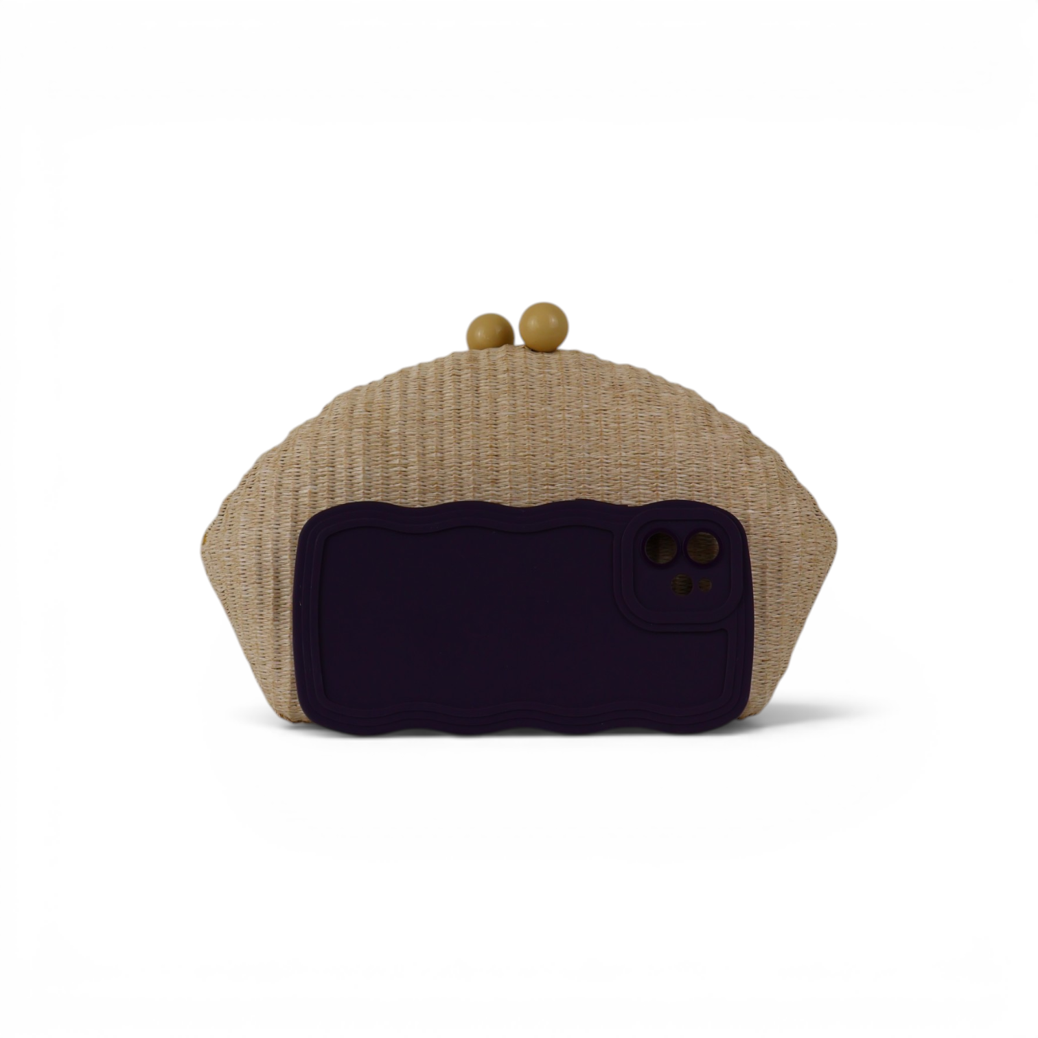 Bolsa de Festa Clutch Palha Bege