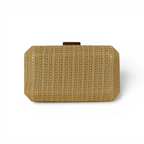 Bolsa de Festa Clutch Palha Bege