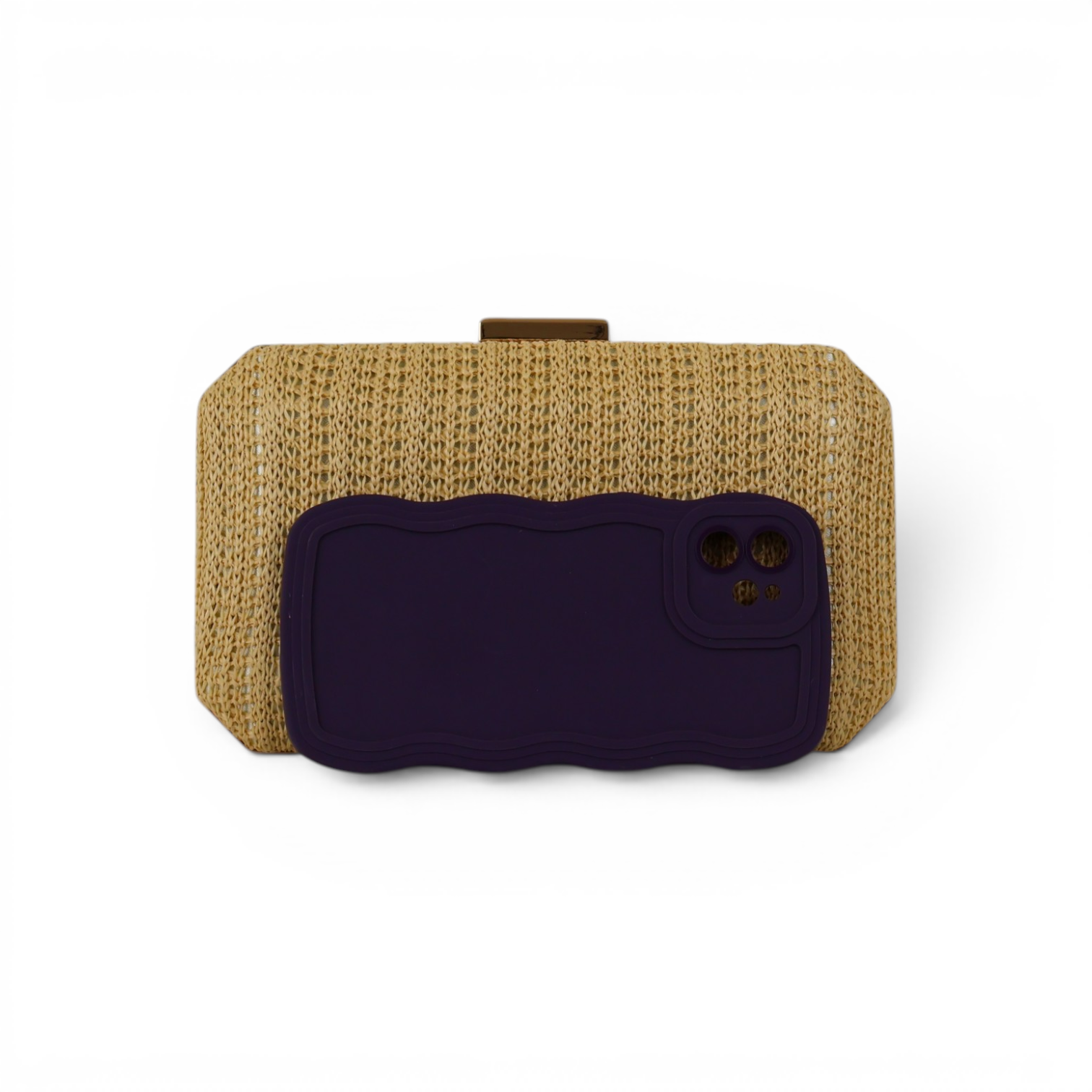 Bolsa de Festa Clutch Palha Bege