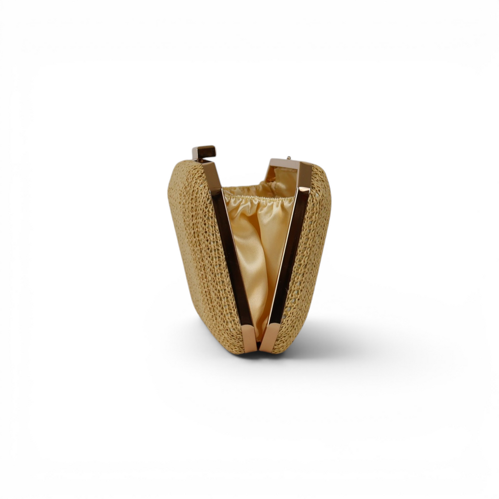 Bolsa de Festa Clutch Palha Bege