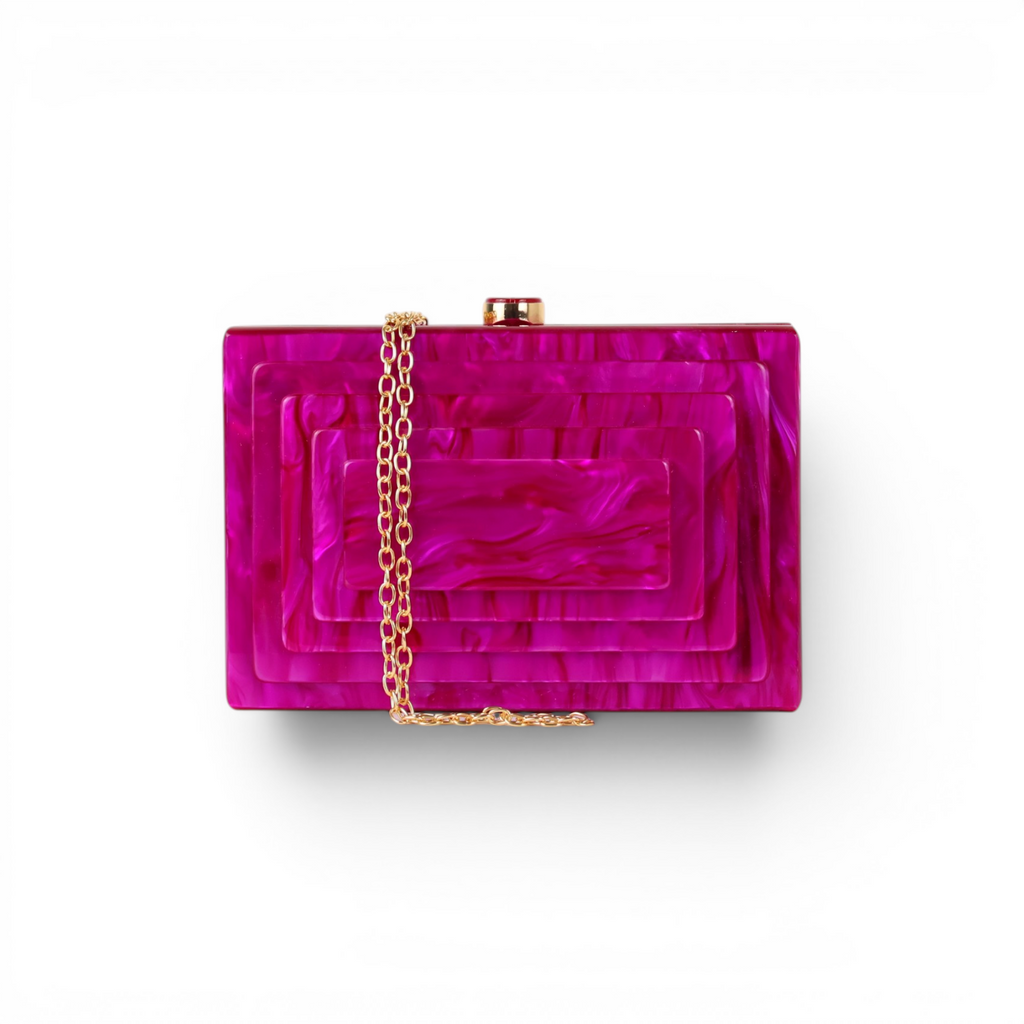 Bolsa de Festa Clutch Acrílico Fúcsia