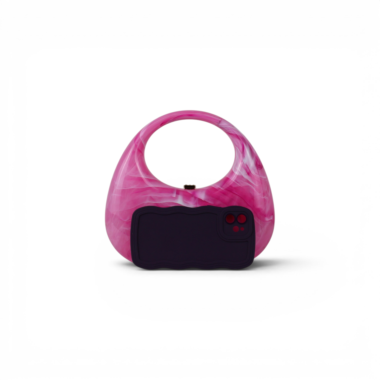 Bolsa de Mão Acrílico Perolada Rosa