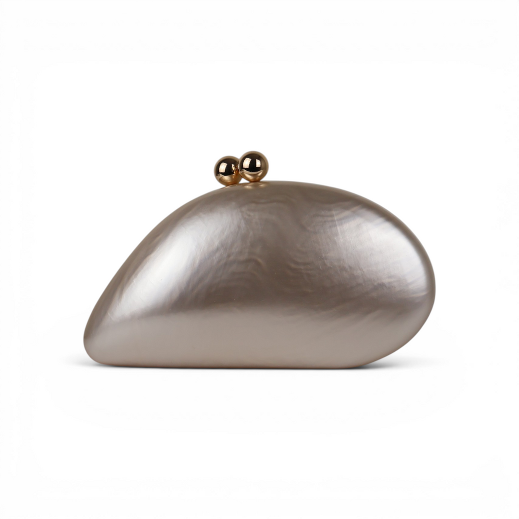 Bolsa de Festa Clutch Acrílico Bege Perola