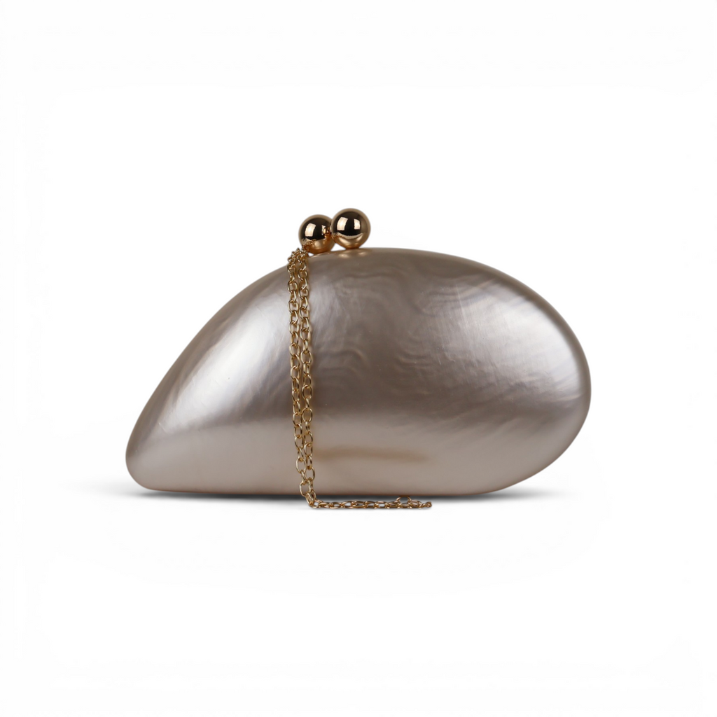Bolsa de Festa Clutch Acrílico Bege Perola
