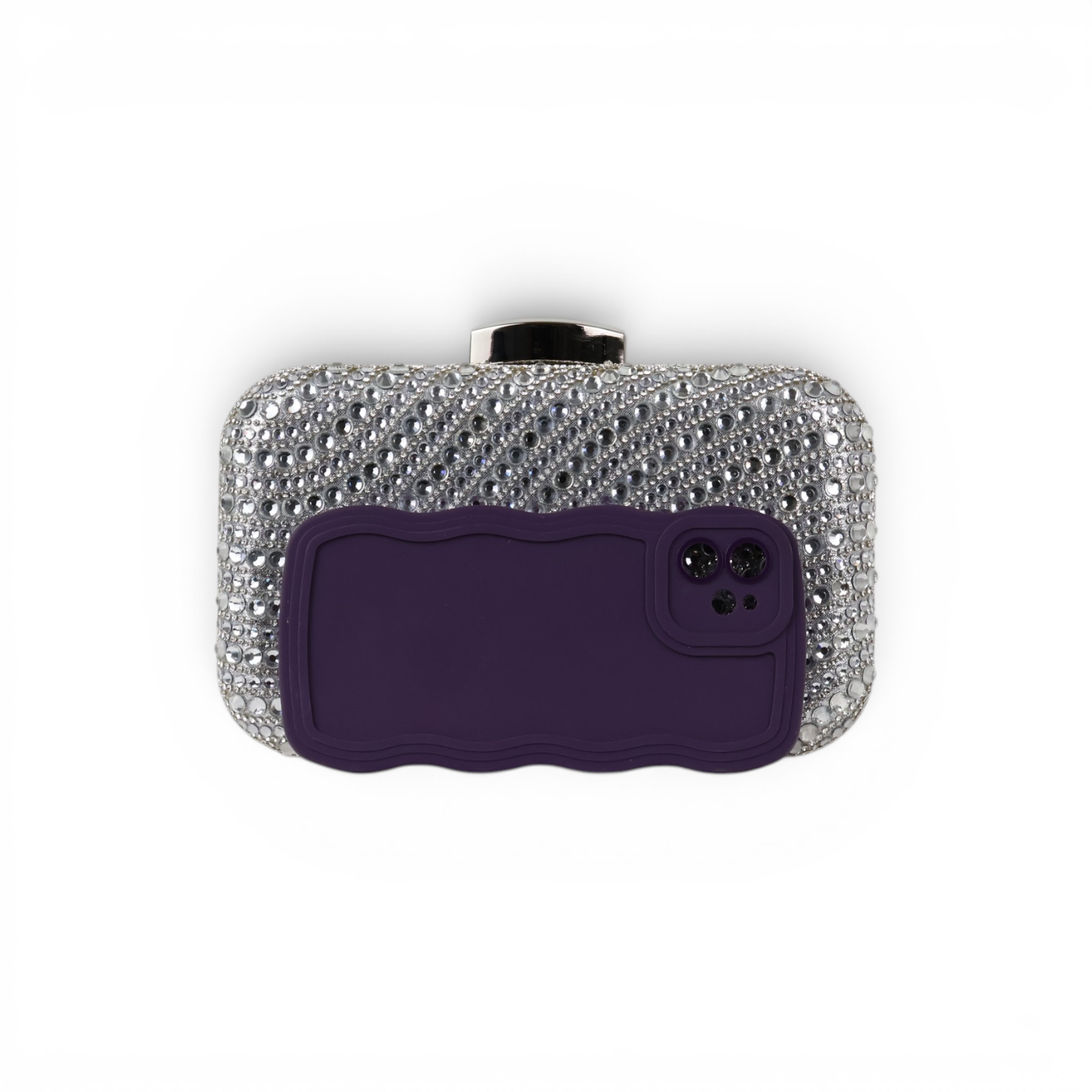 Bolsa Clutch Festa Pedraria Prata