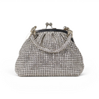 Bolsa de Festa Pouch Strass Prata
