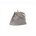 Bolsa de Festa Pouch Strass Prata