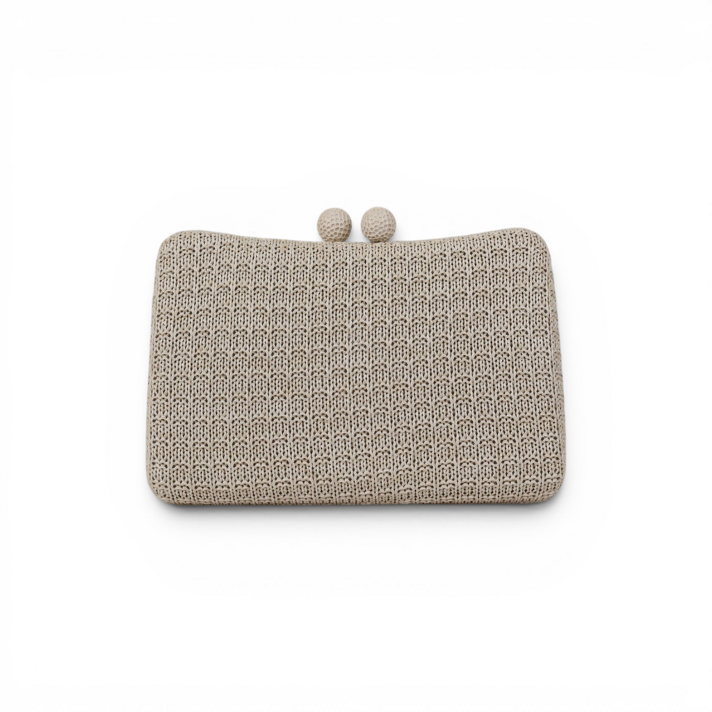Bolsa de Festa Clutch Palha Off White