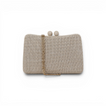 Bolsa de Festa Clutch Palha Off White
