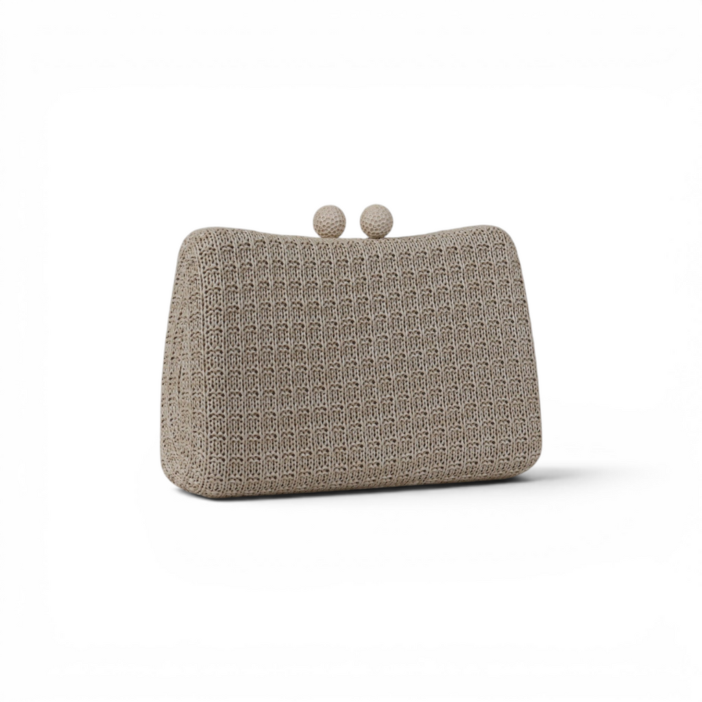 Bolsa de Festa Clutch Palha Off White