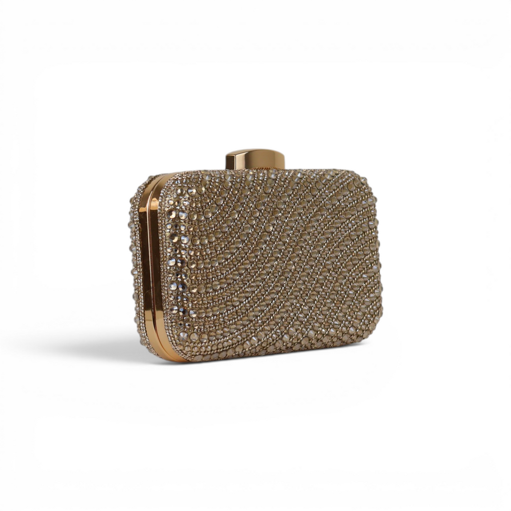 Bolsa Clutch Festa Pedraria Dourada